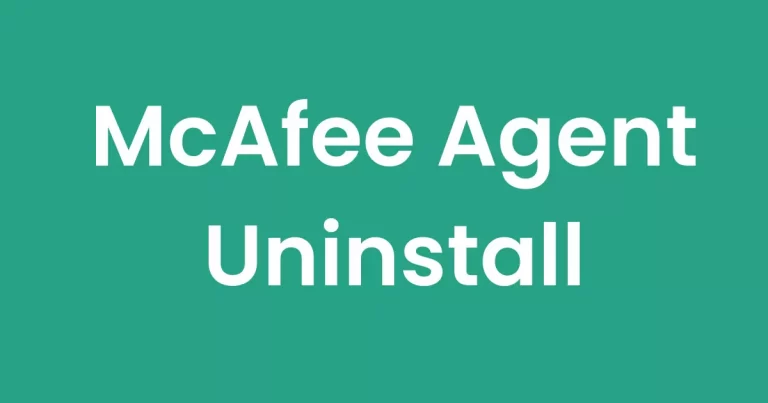 McAfee agent removal