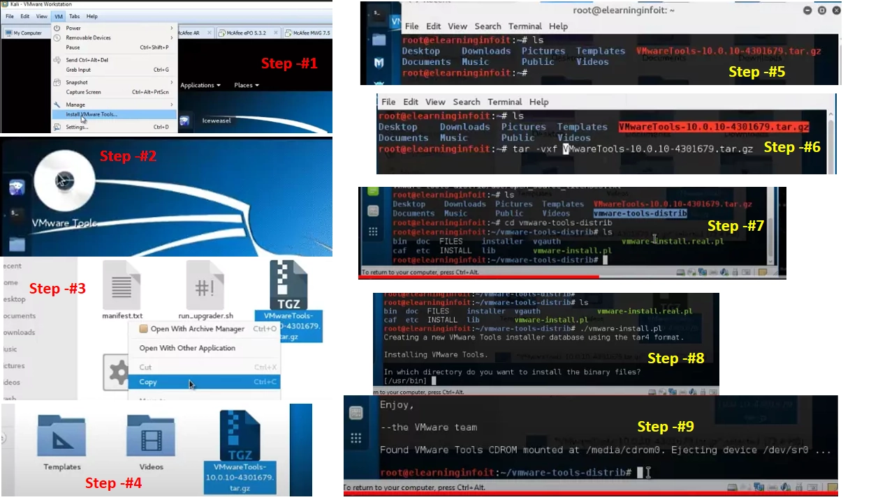 How to install VMware tools in Kali