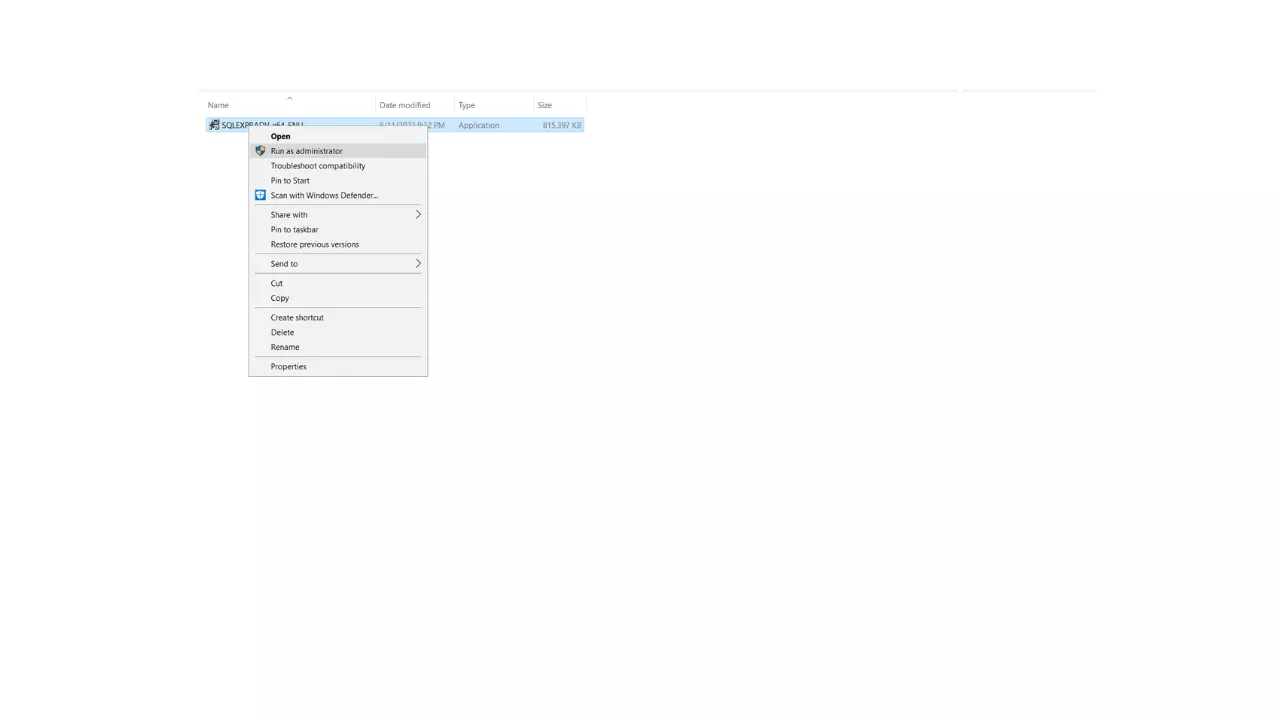 Run SQL Server Expres Download