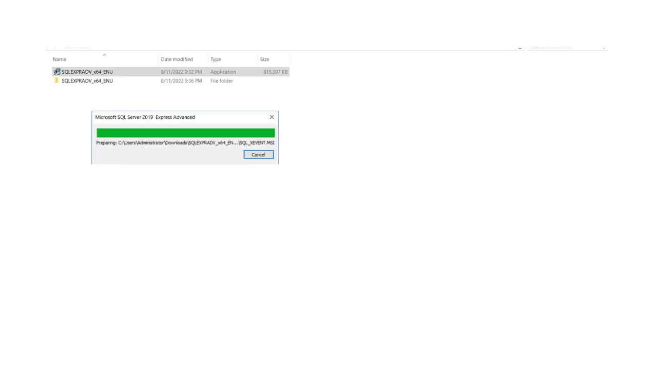SQL Server Expres Download run