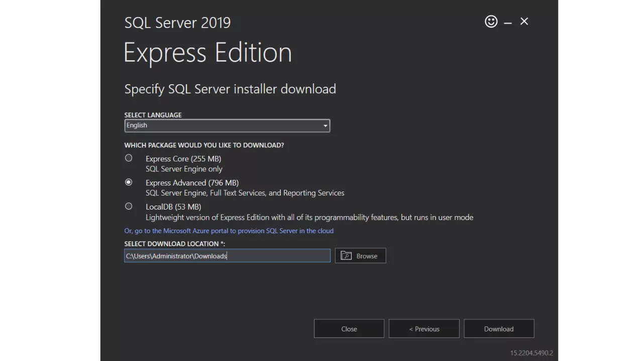 SQL Server Expres Download