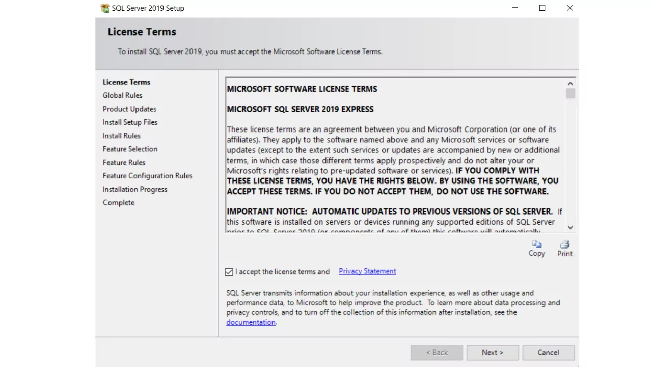 SQL Server Expres installation