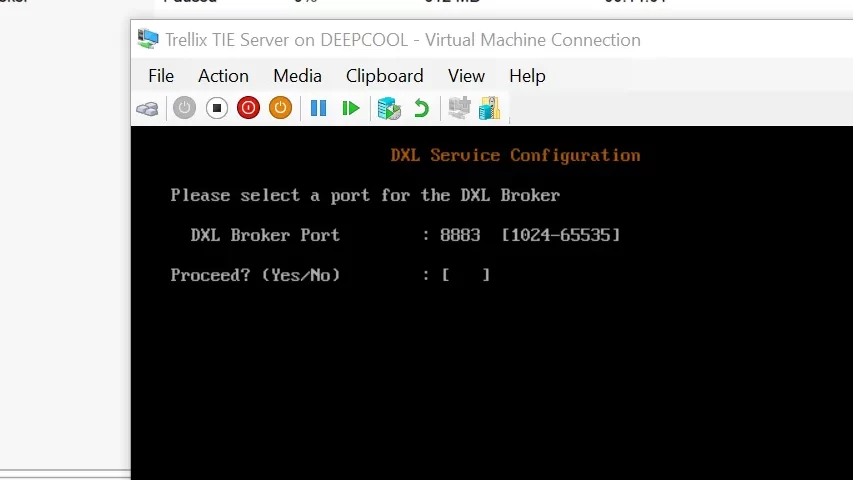 DXL port Configuration during the Tie Server installation