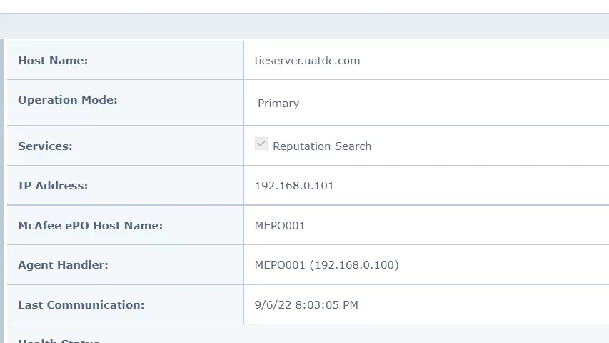 TIE server topology setup in the epo server