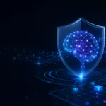Illustration of a secured AI network with identity and access controls